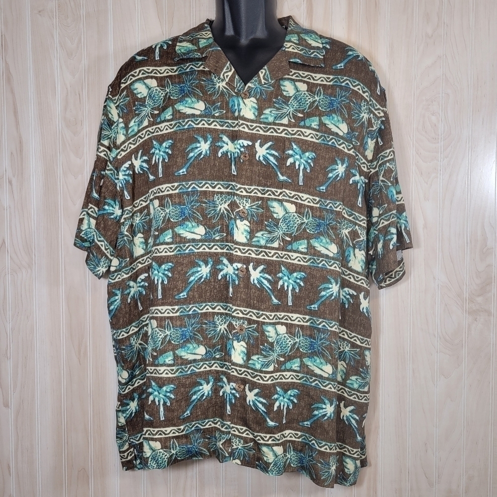Caribbean Men’s Button-Down Hawaiian Shirt Sz XL